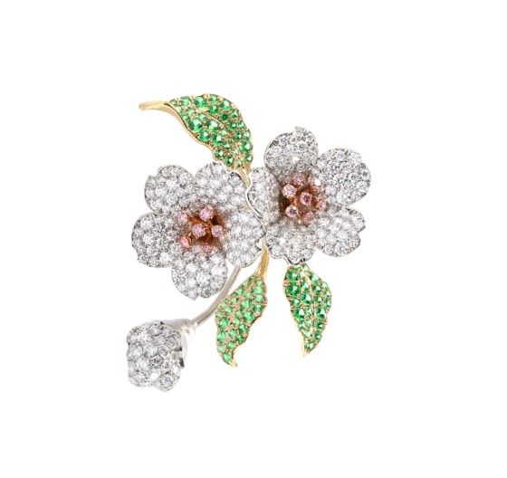 ダイヤモンド、ピンクダイヤモンド、グリーンガーネット